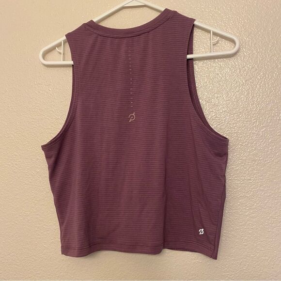 Peloton purple crop top sleeveless twist front high neck modal lyocell M - Picture 2 of 6